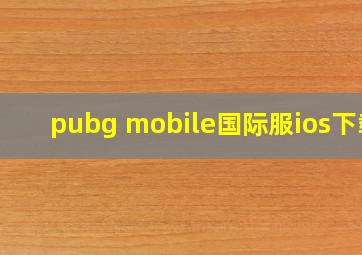 pubg mobile国际服ios下载